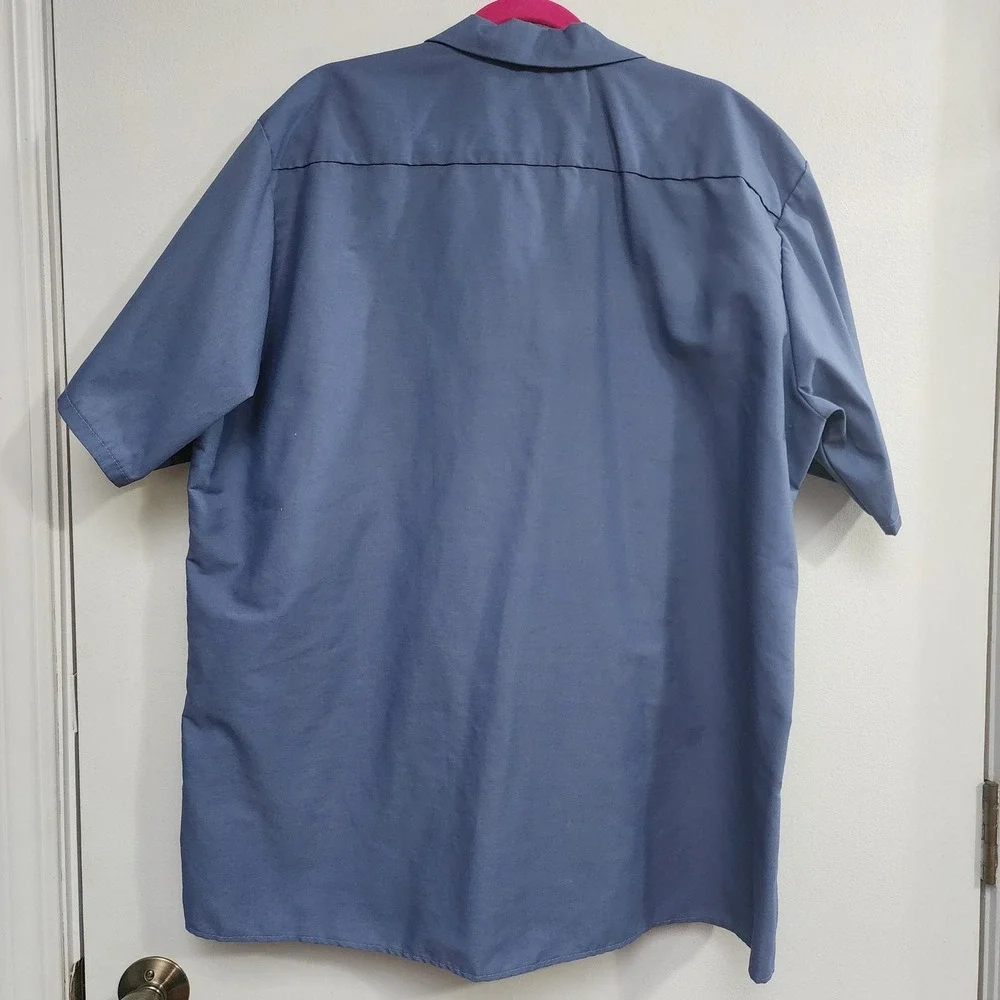 Red Kap Button Up Pockets Work Blue Short Sleeve Work Shirt Size‎ XXL - Picture 5 of 5